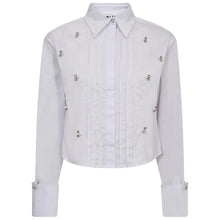 Indlæs billede til gallerivisning HAUTE L&#39;AMITIE Pearl Crop Shirt White
