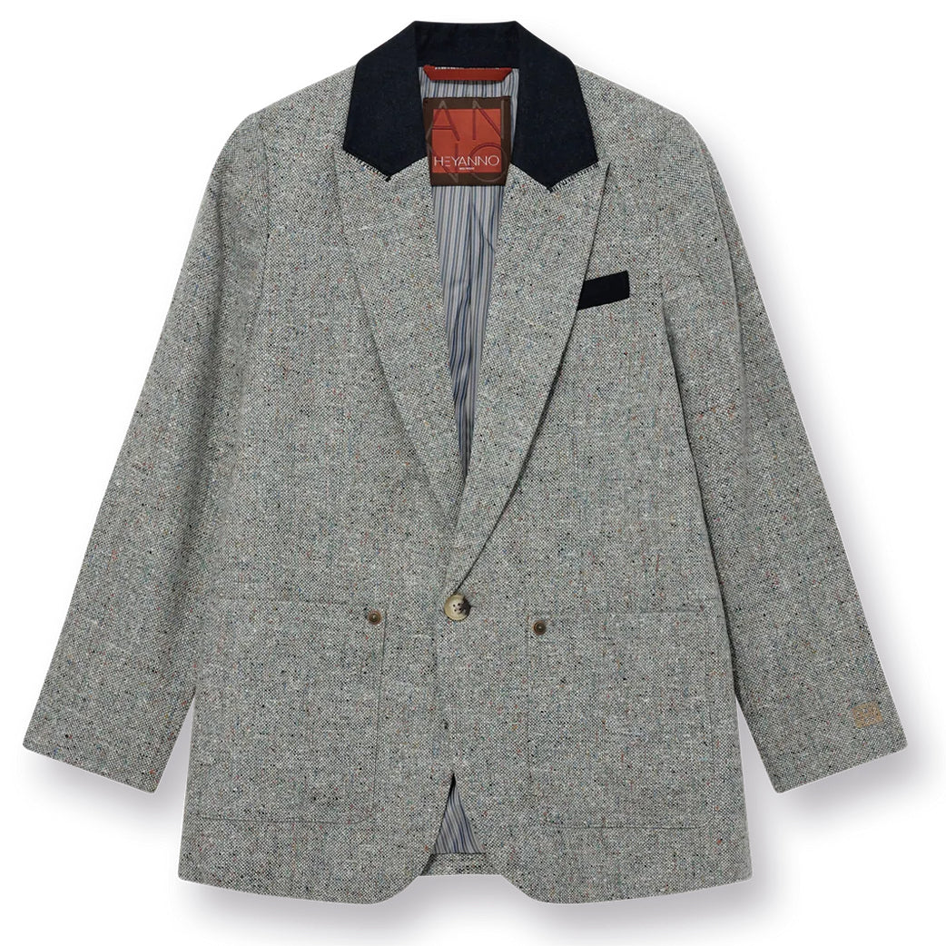HEYANNO MMHBrave Tweed Blazer Grey Melange