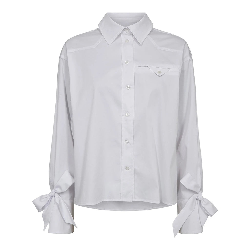 HAUTE L'AMITIE Pure Cuff Tie Shirt White