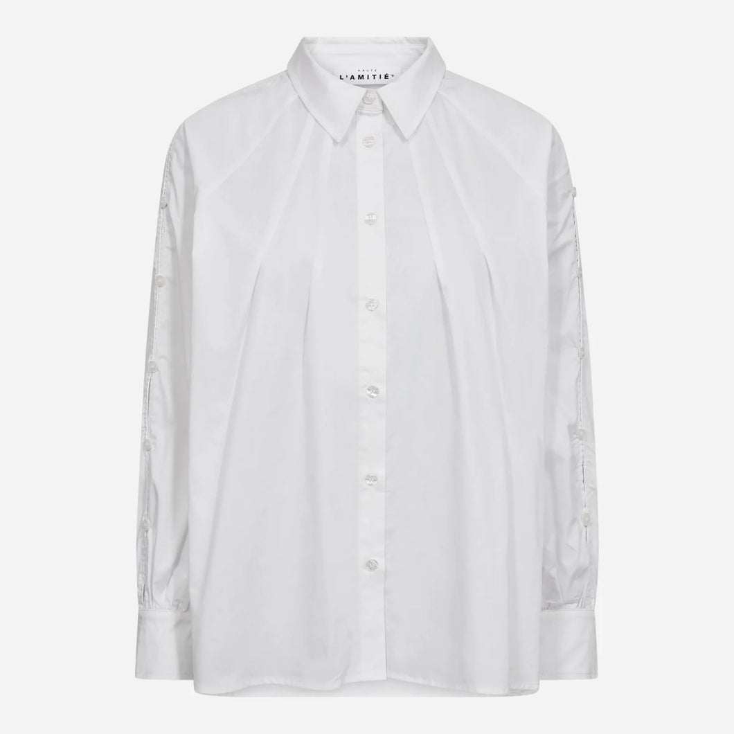 HAUTE L'AMITIE Ori Button Deco Shirt White