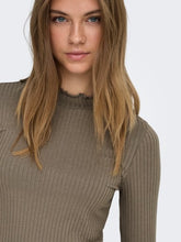 Indlæs billede til gallerivisning JDY Fransiska Ls Hi-Neck Top Walnut
