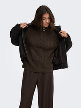Indlæs billede til gallerivisning JDY Andrea Zip Cable Pullover Coffee Bean
