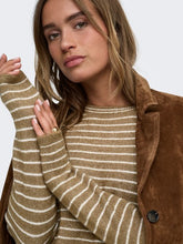 Indlæs billede til gallerivisning JDY LUPI L/S O-NECK STRIPE PULLOVER SEPIA
