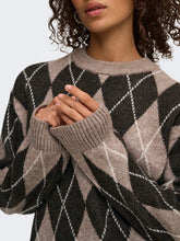 Indlæs billede til gallerivisning JDY Bianka Argyle Pullover Chocolate Torte
