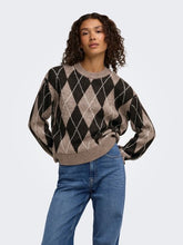 Indlæs billede til gallerivisning JDY Bianka Argyle Pullover Chocolate Torte
