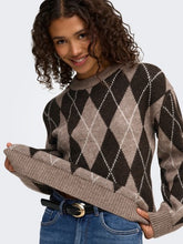 Indlæs billede til gallerivisning JDY Bianka Argyle Pullover Chocolate Torte

