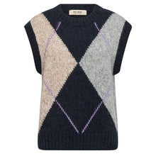Indlæs billede til gallerivisning MOS MOSH Jennine Knit Vest Salute Navy
