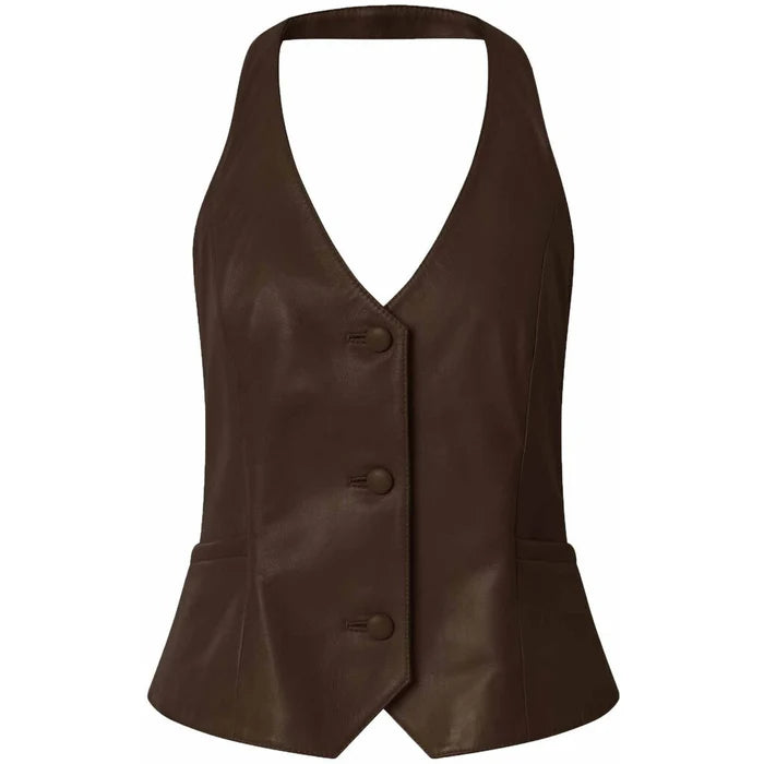 DEPECHE Kimmi Vest Dark Chocolate