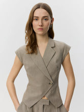 Indlæs billede til gallerivisning SOFIE SCHNOOR Majse Linen Mix CS Blazer Dark Sand
