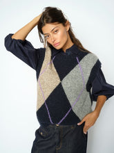Indlæs billede til gallerivisning MOS MOSH Jennine Knit Vest Salute Navy
