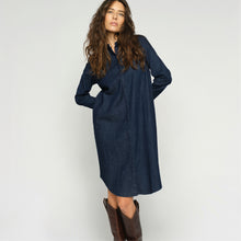 Indlæs billede til gallerivisning MOS MOSH Mattie Flip Denim Dress Dark Blue
