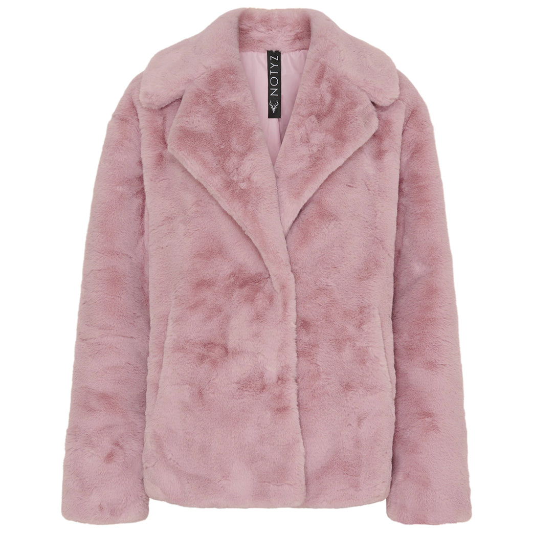 Fake Fur Light Pink Faux Fur Coat NOTYZ Fake Fur Coat Light Lilac