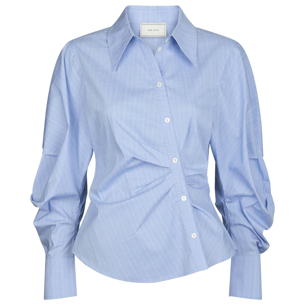 NEO NOIR Neoella Flannel Shirt Light Blue