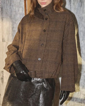 Indlæs billede til gallerivisning CO' COUTURE Olva Check Balloon Jacket Dark Brown
