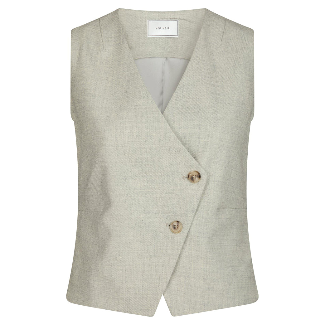 NEO NOIR Philippe Waistcoat Stone Melange