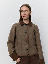 Indlæs billede til gallerivisning SOFIE SCHNOOR Kamikka Short Tweed Jacket Brown Check
