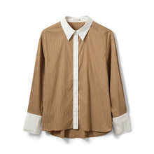 Indlæs billede til gallerivisning SOFIE SCHNOOR Allisson Double Cuff Shirt Maple Brown Striped
