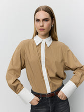 Indlæs billede til gallerivisning SOFIE SCHNOOR Allisson Double Cuff Shirt Maple Brown Striped
