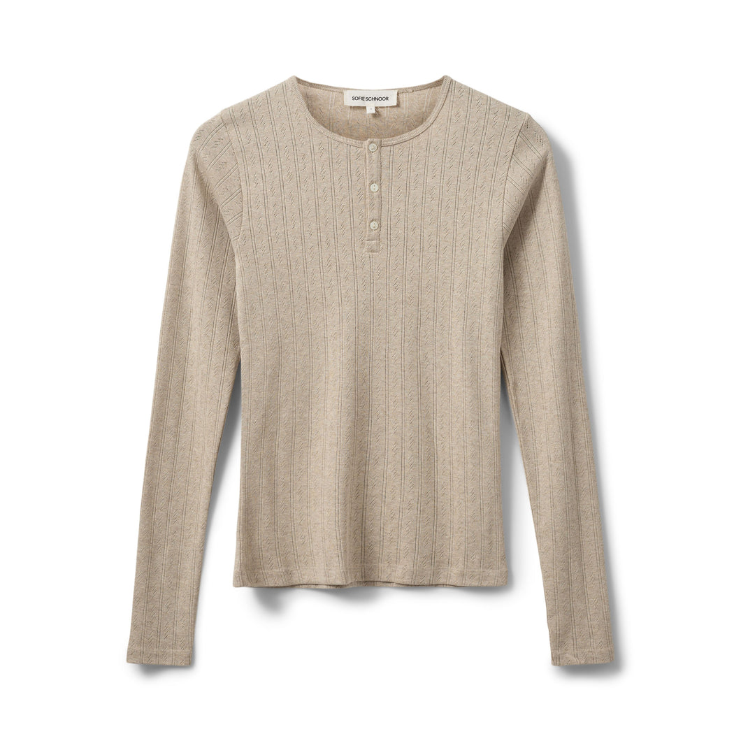 SOFIE SCHNOOR Alicia T-shirt Long Sleeve Beige Melange
