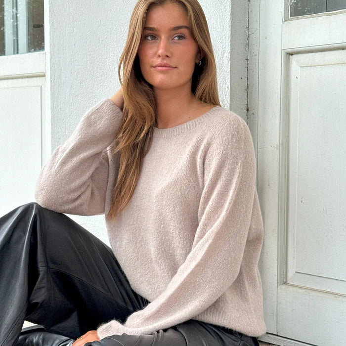 DEPECHE Sarah De Alpaca O-knit Sand