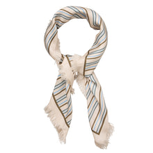 Indlæs billede til gallerivisning BECK SÖNDERGAARD Scallopia Striped Sia Scarf Birch White
