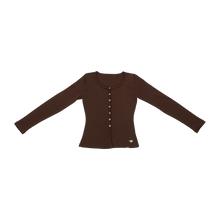 Indlæs billede til gallerivisning MAANESTEN Winter Pointelle Cardigan Brown

