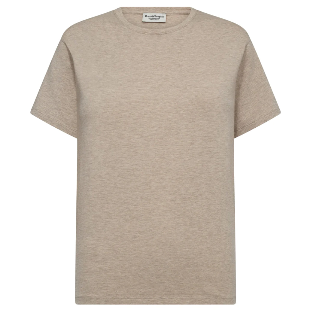 BRUUN & STENGADE Abelone Slim Fit T-shirt Sand