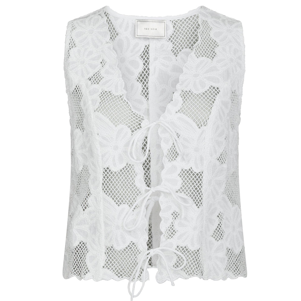 NEO NOIR Alboa Embroidery Top Off White