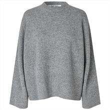 Indlæs billede til gallerivisning SECOND FEMALE Alpha Knit O-Neck Grey Melange
