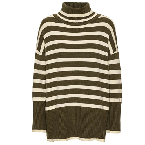A VIEW Alvena Knit Pullover Green/Off White