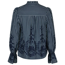 Indlæs billede til gallerivisning NEO NOIR Amara Stripe Emb Blouse Navy
