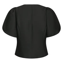 Indlæs billede til gallerivisning NEO NOIR Anela Mandarin Dull Satin Blouse Sort
