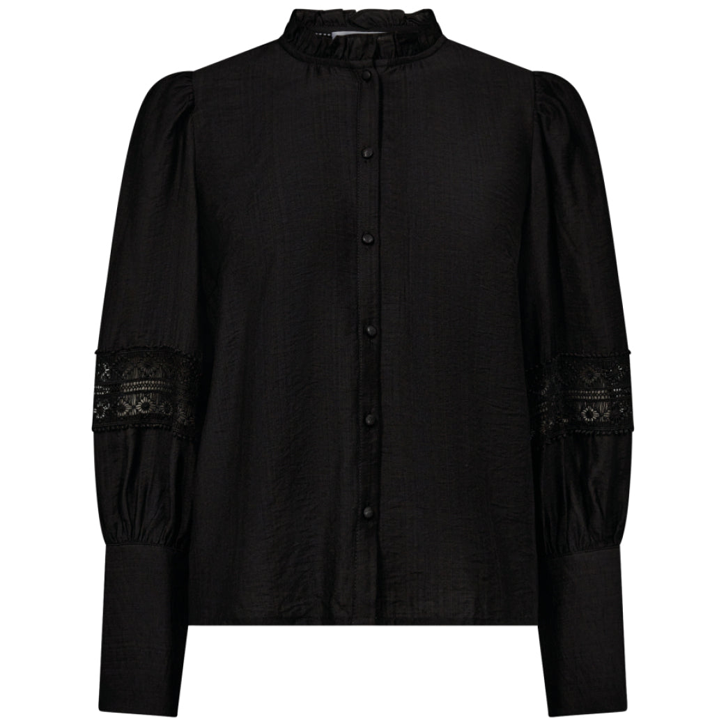 CO' COUTURE Angus Lace Shirt Black