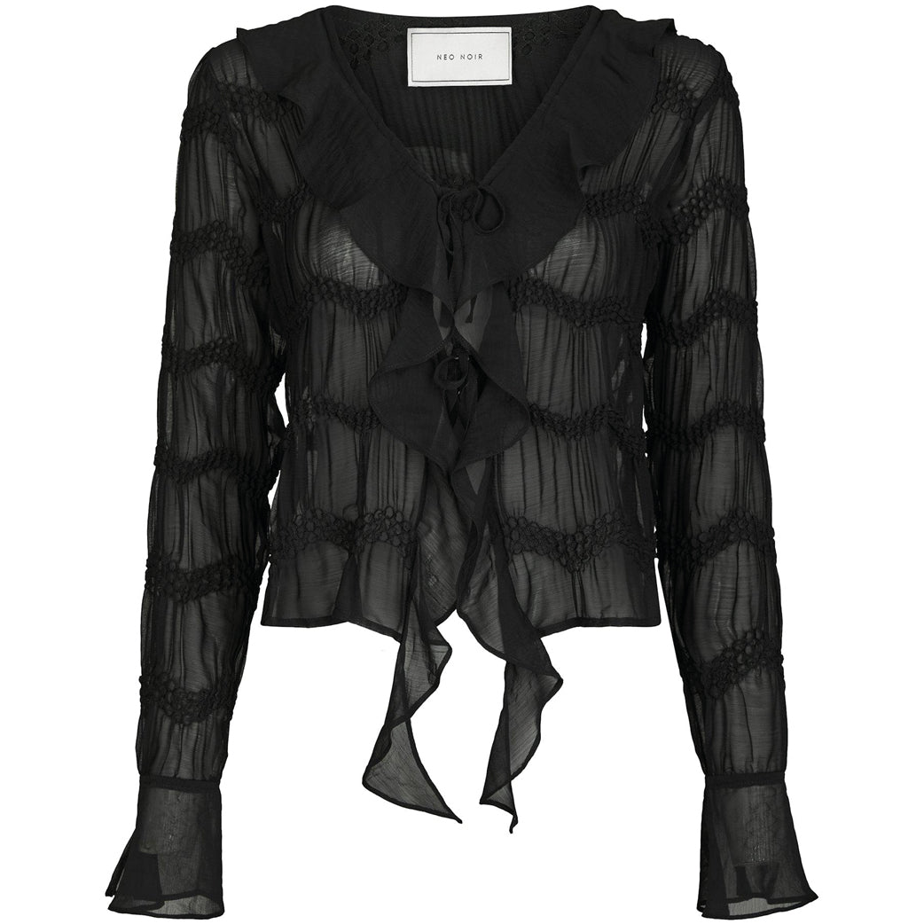 NEO NOIR Anika Crepe Chiffon Sort