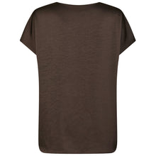 Indlæs billede til gallerivisning NEO NOIR Annabeth Heavy Sateen Tee Dark Brown
