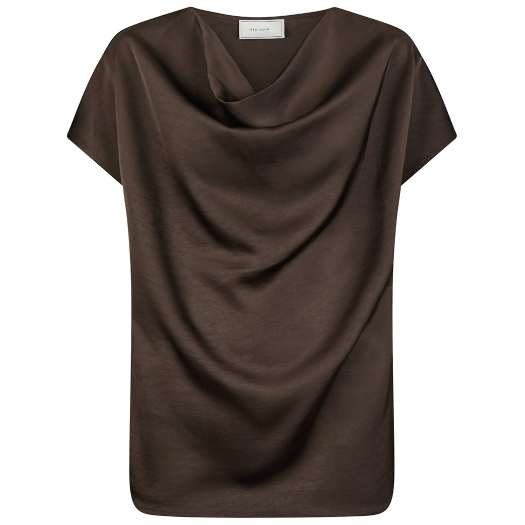 NEO NOIR Annabeth Heavy Sateen Tee Dark Brown