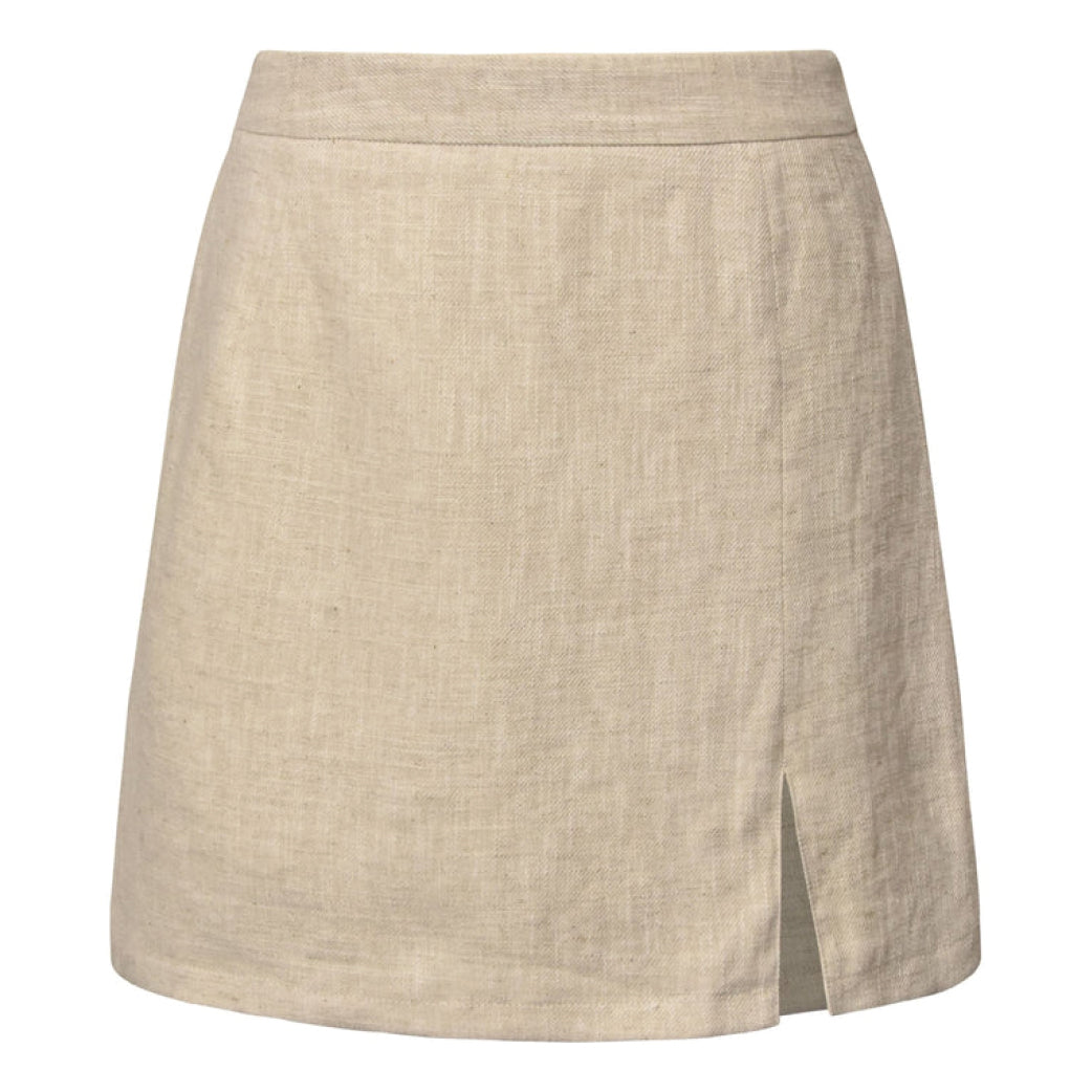 A VIEW Annali Linen Skirt Beige