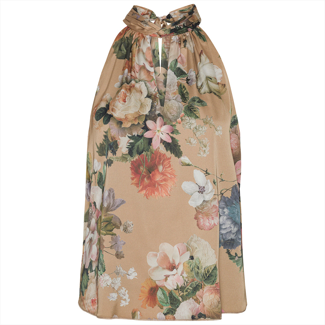KARMAMIA Ava Top Taupe Bloom