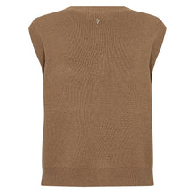 Indlæs billede til gallerivisning MOS MOSH Ayana Wool Knit Vest Dark Camel
