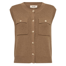 Indlæs billede til gallerivisning MOS MOSH Ayana Wool Knit Vest Dark Camel
