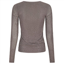 Indlæs billede til gallerivisning NEO NOIR Basira Stone Mesh Blouse Silver
