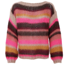 Indlæs billede til gallerivisning BLACK COLOUR Bcadria Multi Striped Jumper Berry
