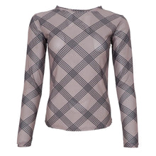 Indlæs billede til gallerivisning BLACK COLOUR Bcannie Mesh Blouse Taupe Argyle
