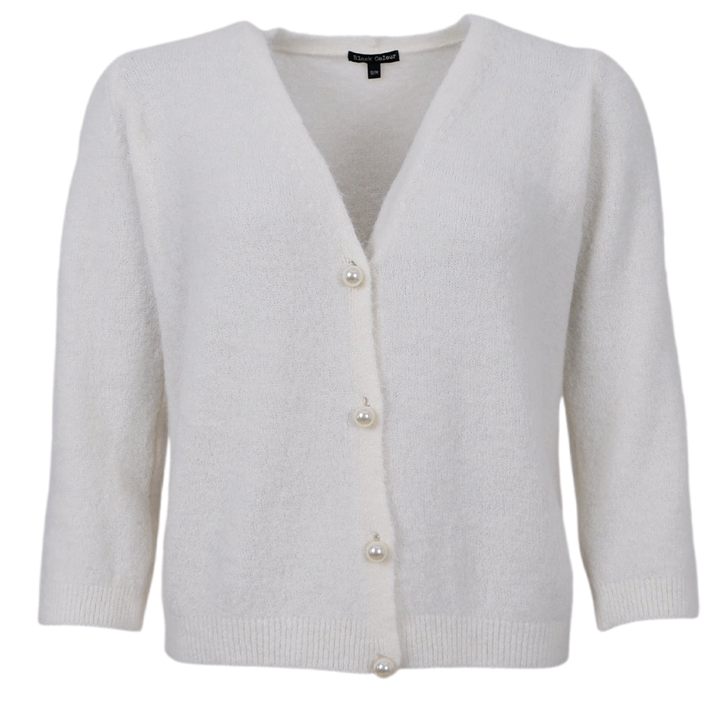 BLACK COLOUR Bcbella Pearl Knit Cardigan Off White
