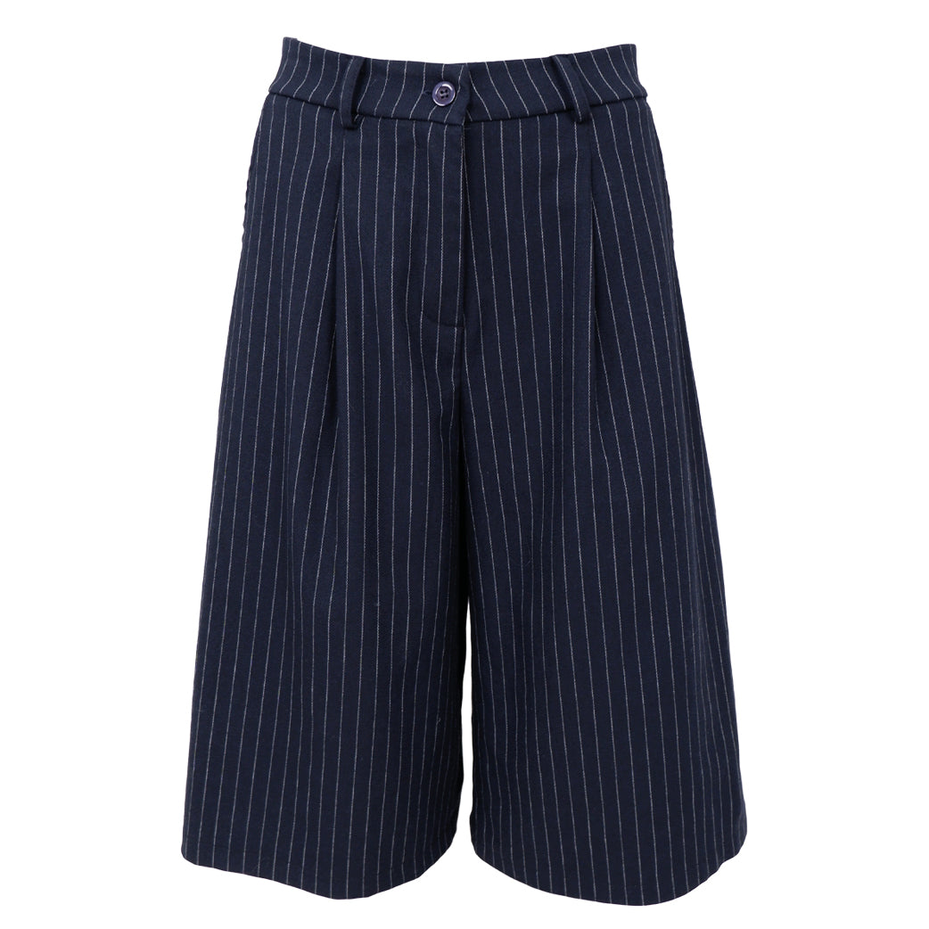 BLACK COLOUR Bccapone Pleated Long Shorts Navy