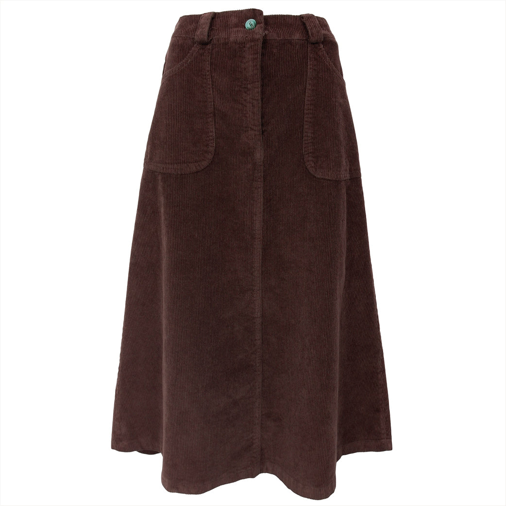 BLACK COLOUR Bccora Corduroy Skirt Coffee