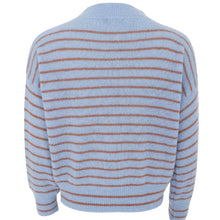Indlæs billede til gallerivisning BLACK COLOUR Bcdell Striped V-neck Jumper Light Blue
