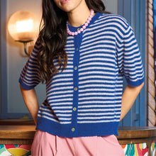 Indlæs billede til gallerivisning BLACK COLOUR Bcdell Stripe Cardigan Blue
