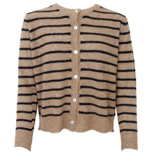 Indlæs billede til gallerivisning BLACK COLOUR Bcdell Striped Knit Cardigan Taupe
