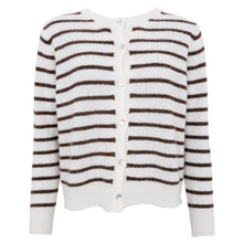 Indlæs billede til gallerivisning BLACK COLOUR Bcdell Striped Knit Cardigan Off White
